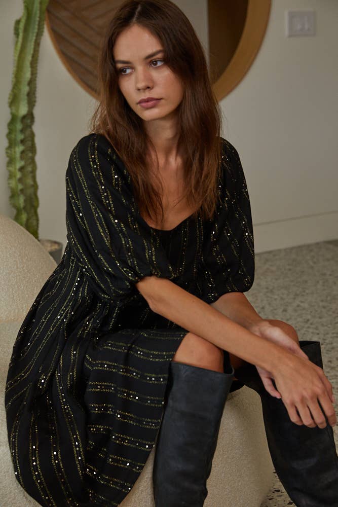 *Final Sale* Rayon Open Back Cap Sleeve Dress