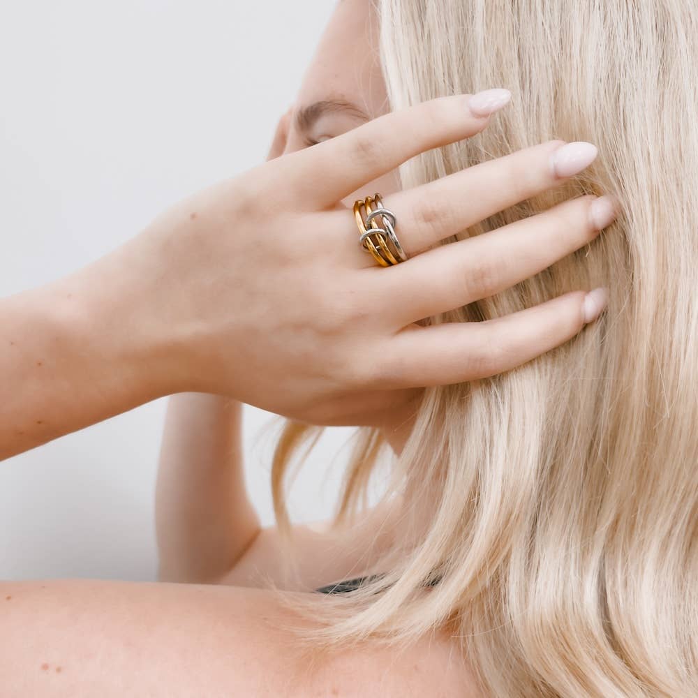 Millie Mixed Metals Stacked Ring - WATERPROOF