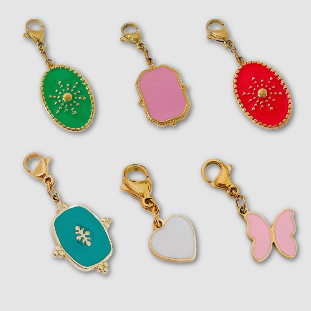 Enamel Colored Charm Bar Chanelle Charms - WATERPROOF