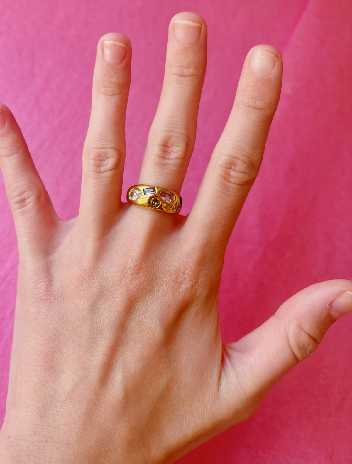 18K Stainless Steel Rhinestone Rings