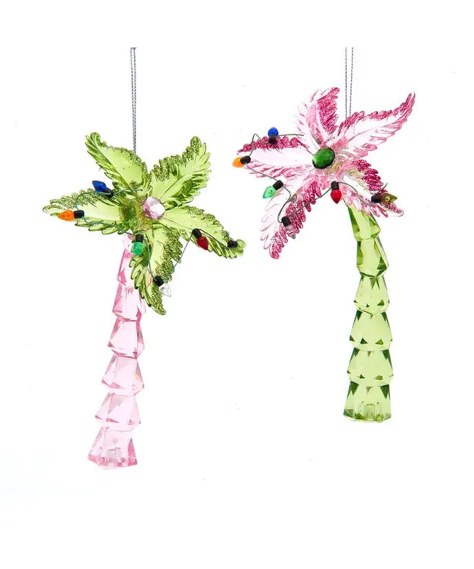 Pink and Green Palm Tree Ornament