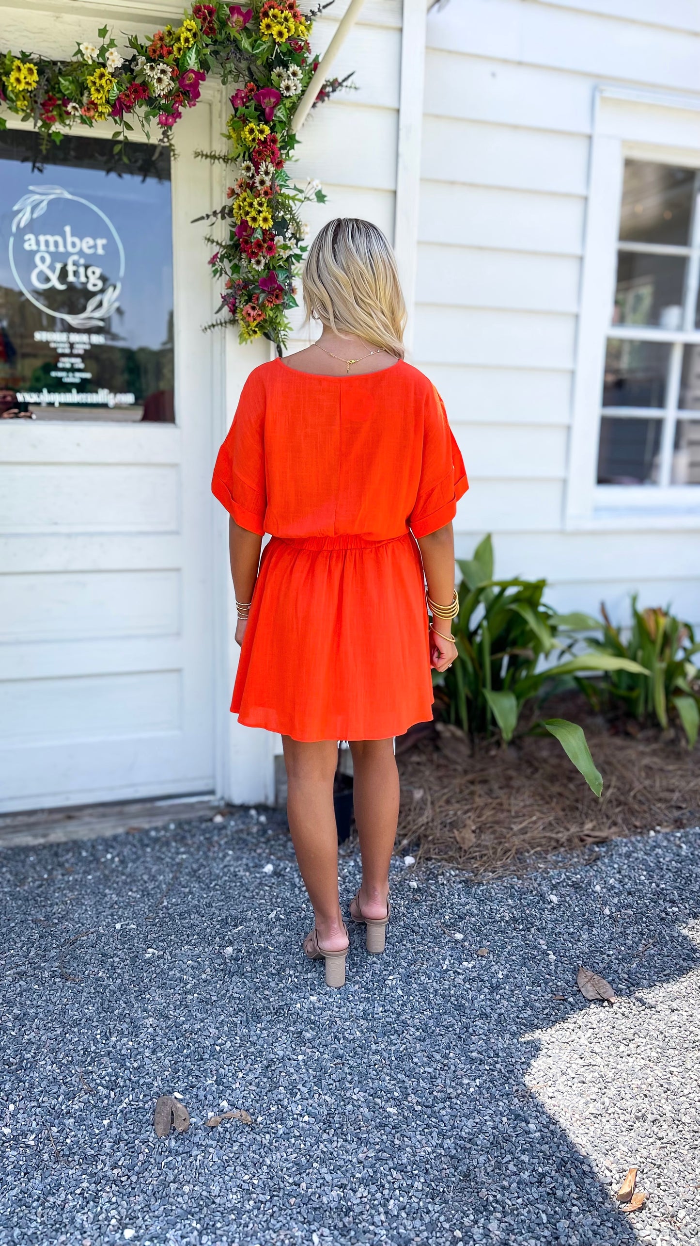 Sunset Glow Boat Neck Mini Dress