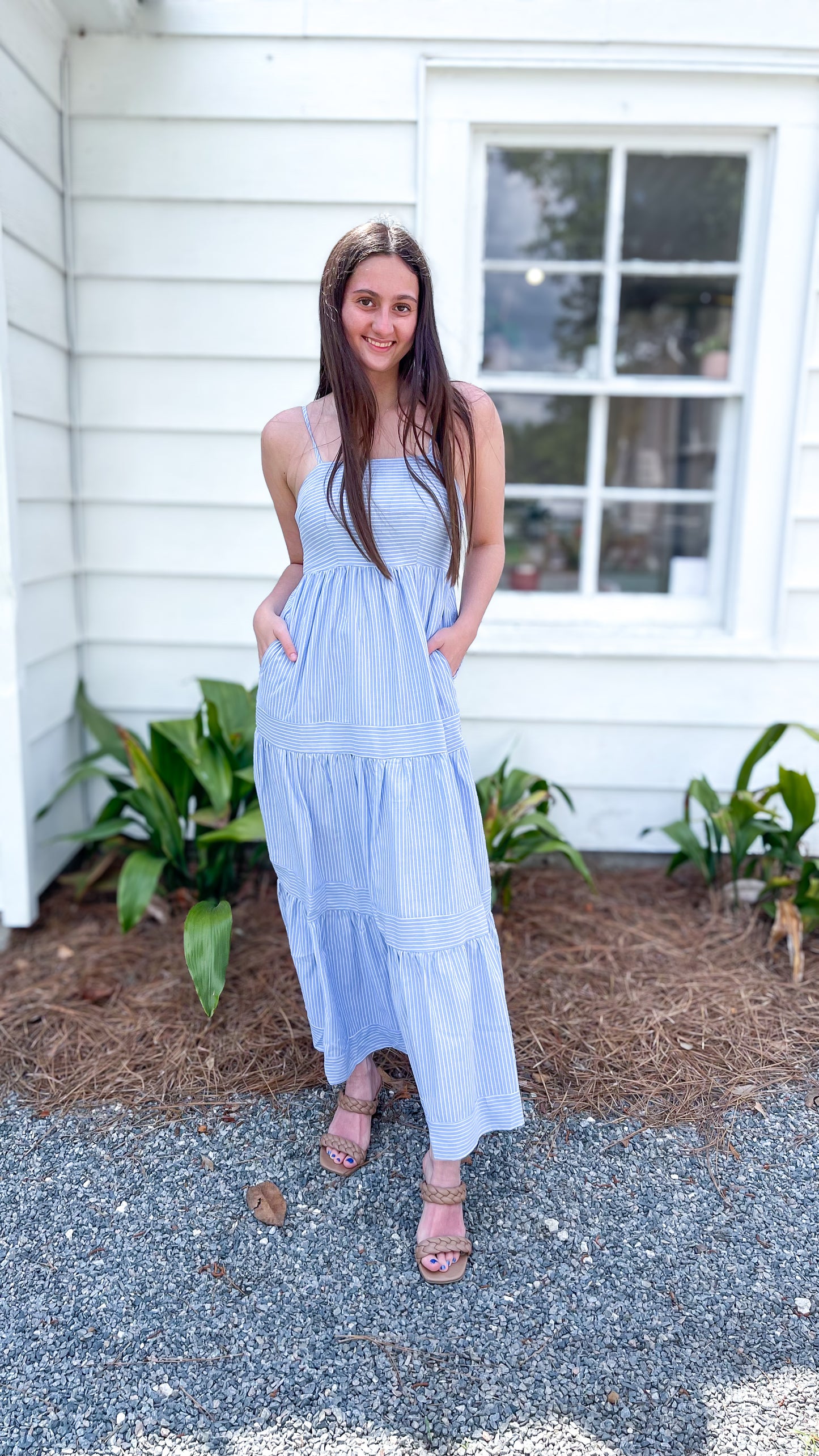Cerulean Stripe Maxi Dress