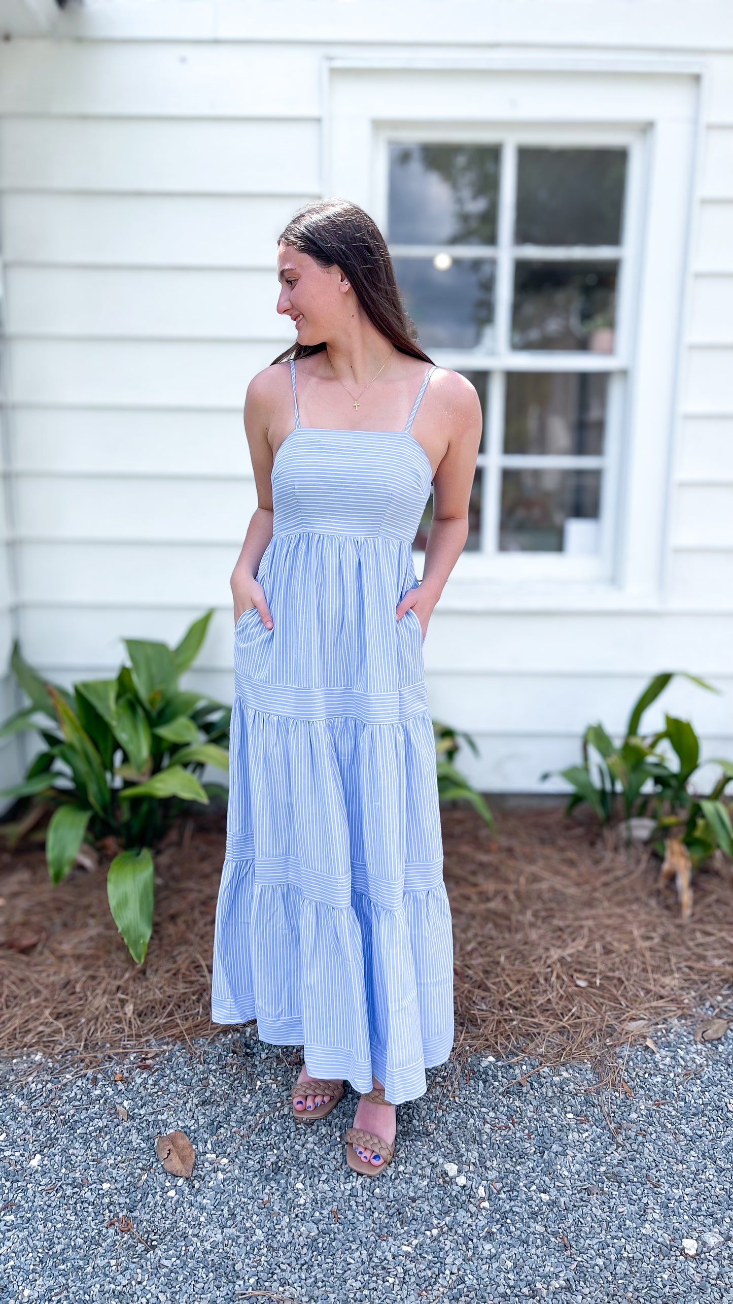 Cerulean Stripe Maxi Dress