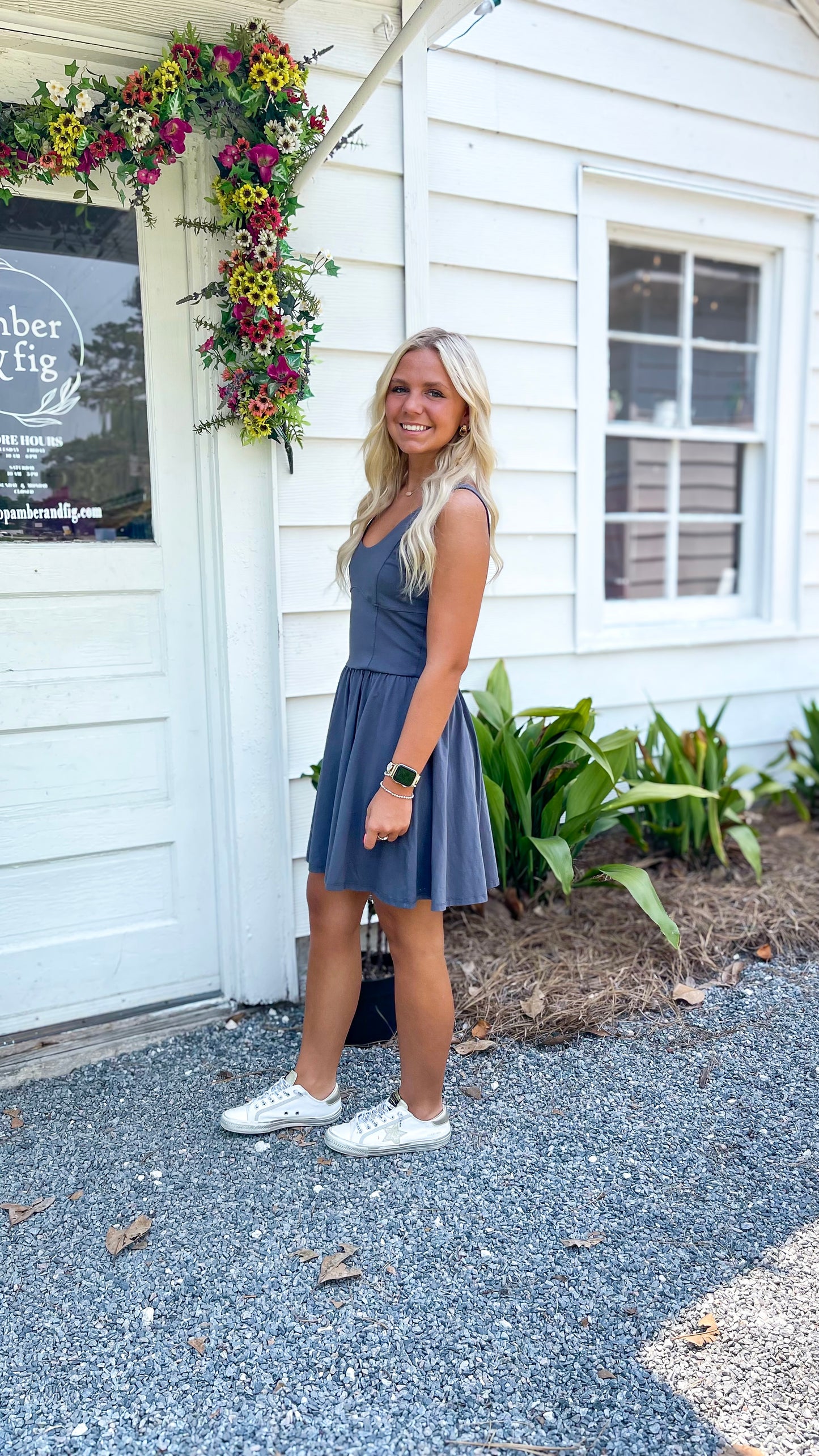 Cotton Span Jersey Corset Summer Flare Dress