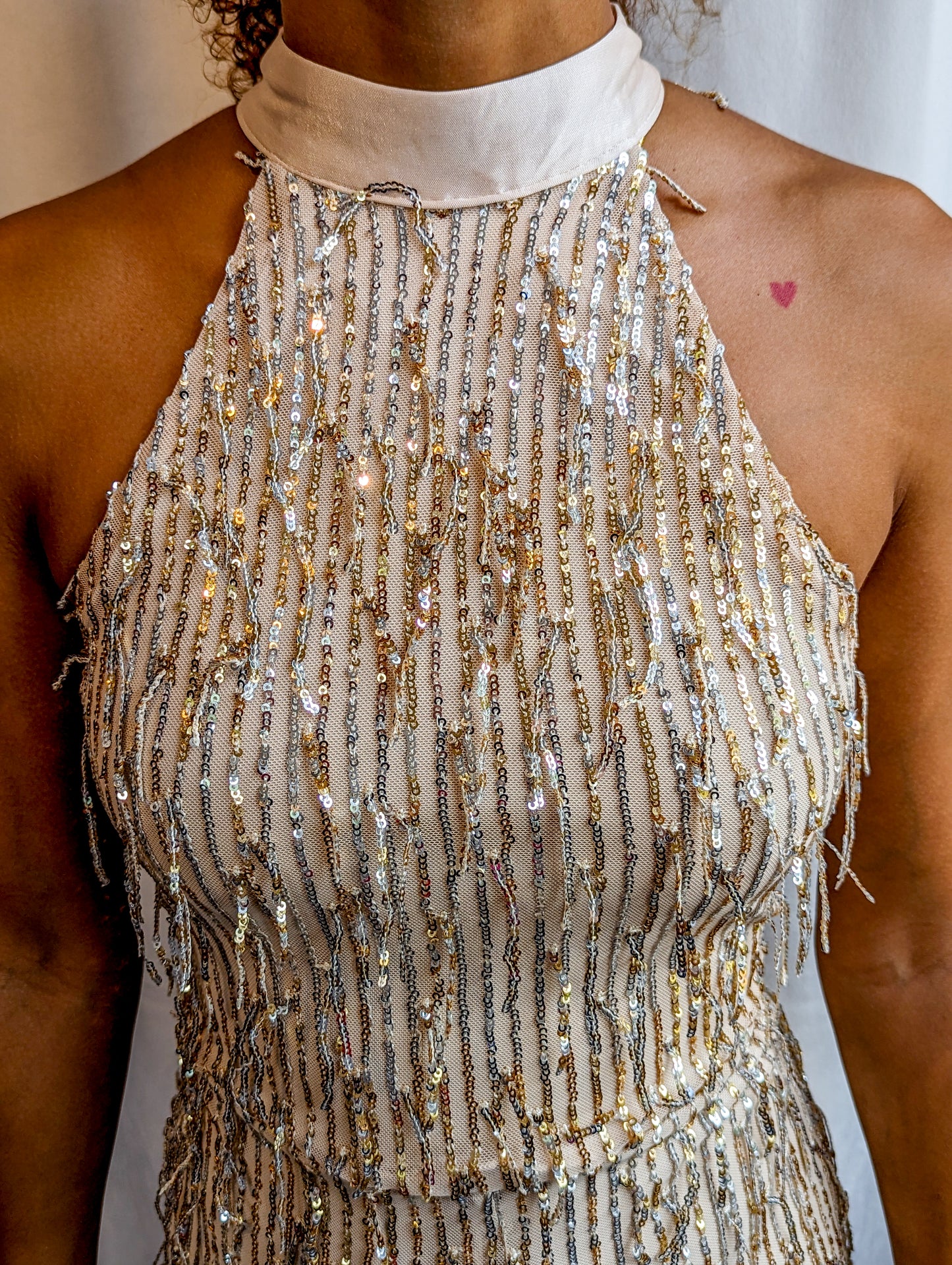 *FINAL SALE* Gold Halter Neck Sequined Jumpsuit