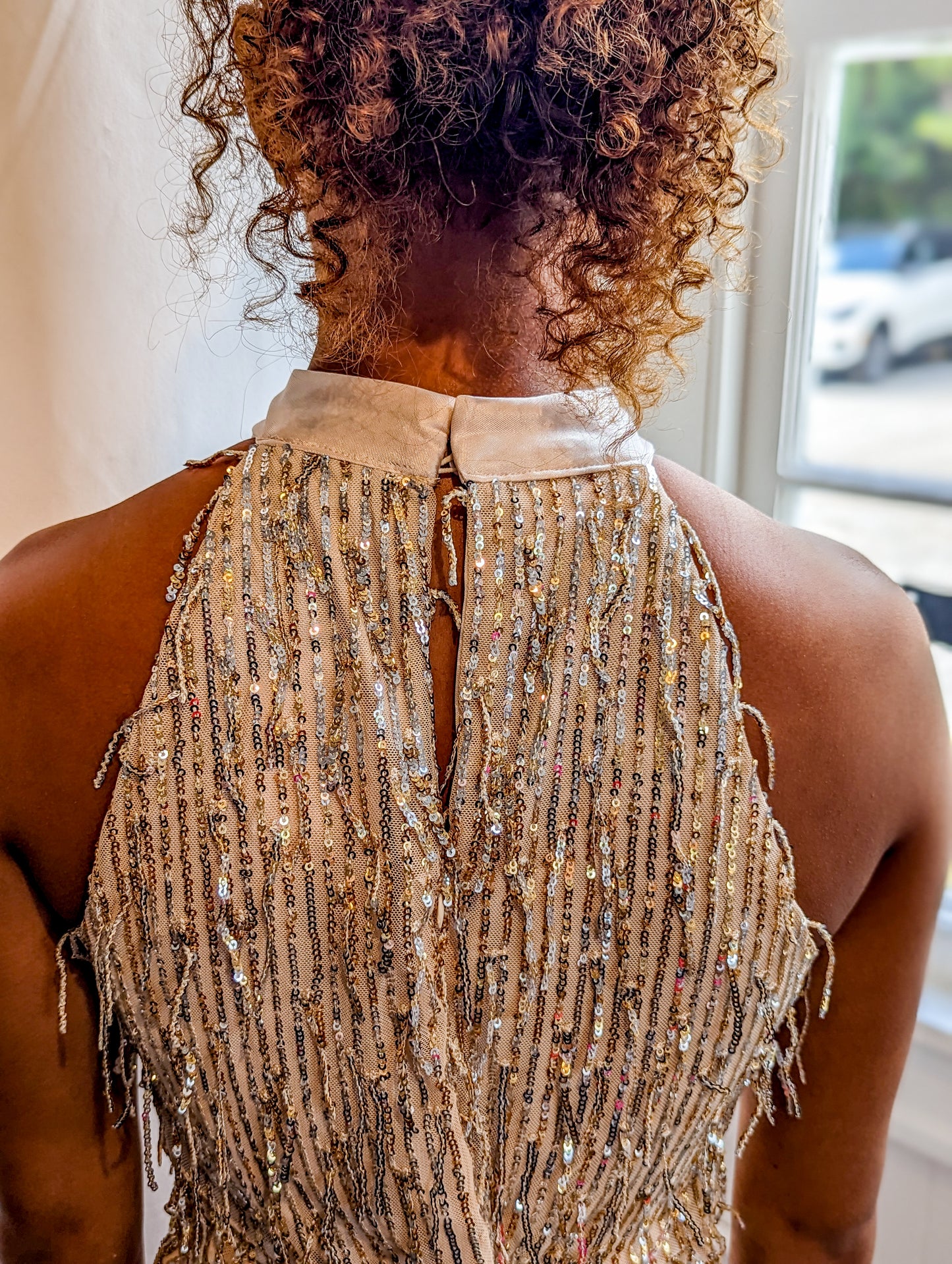 *FINAL SALE* Gold Halter Neck Sequined Jumpsuit