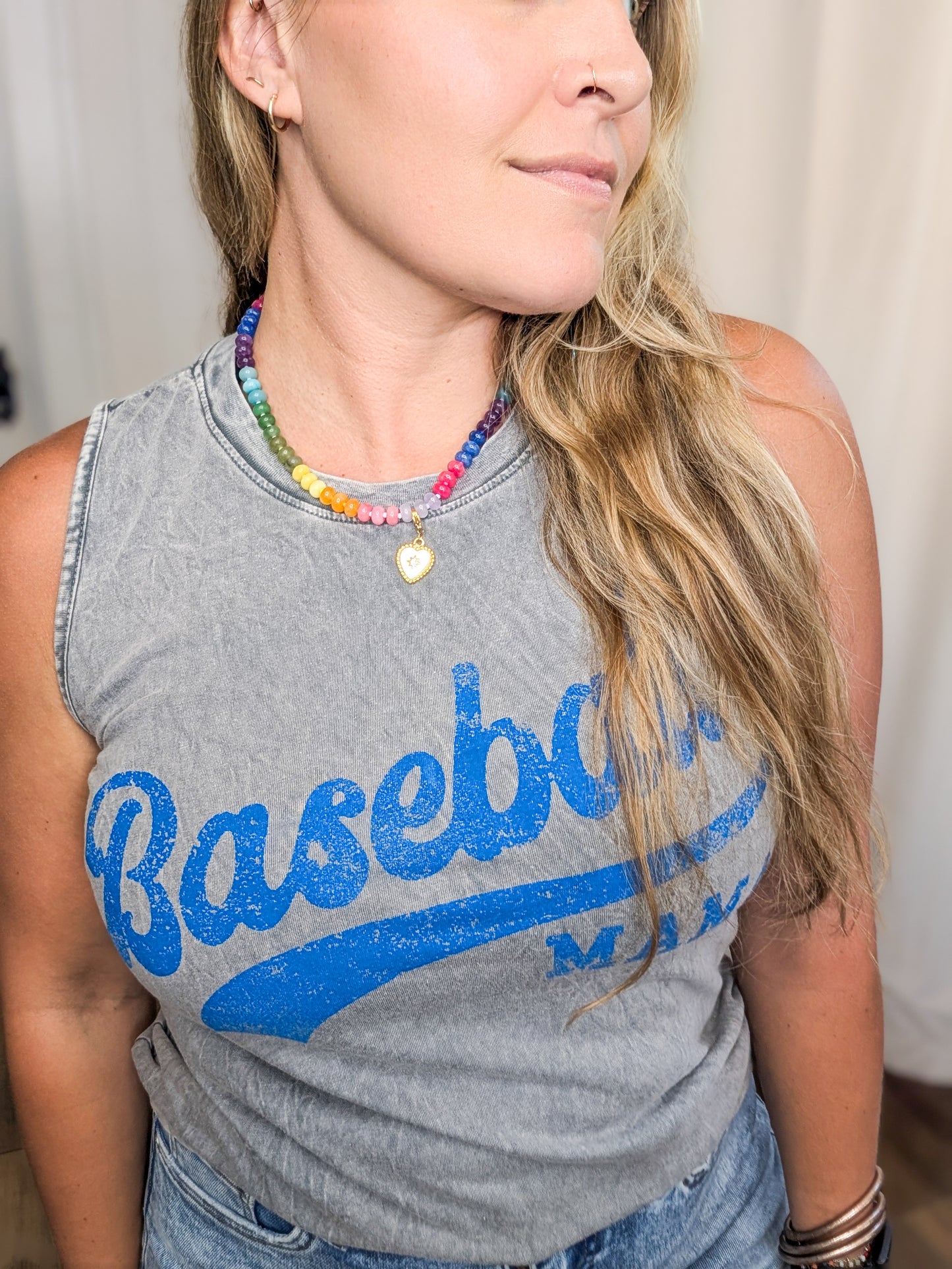“Baseball Mama” Mineral Graphic Tank Top