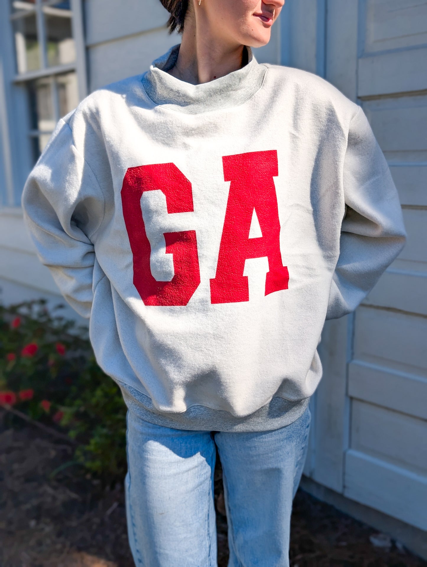 PRE ORDER ETA END OF NOV Georgia & Ga Print Reversible Mockneck Sweatshirt