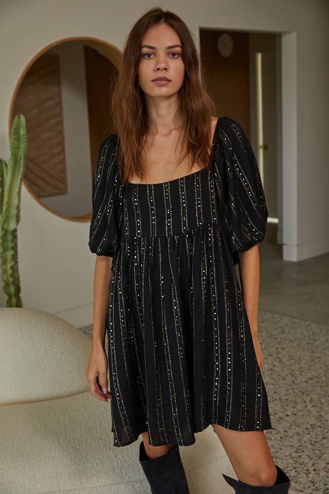 *Final Sale* Rayon Open Back Cap Sleeve Dress