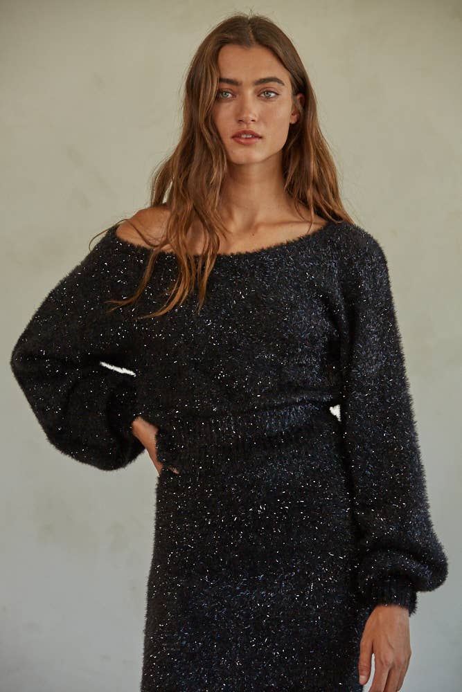 *FINAL SALE* Knit Sweater Off The Shoulder Pullover Top