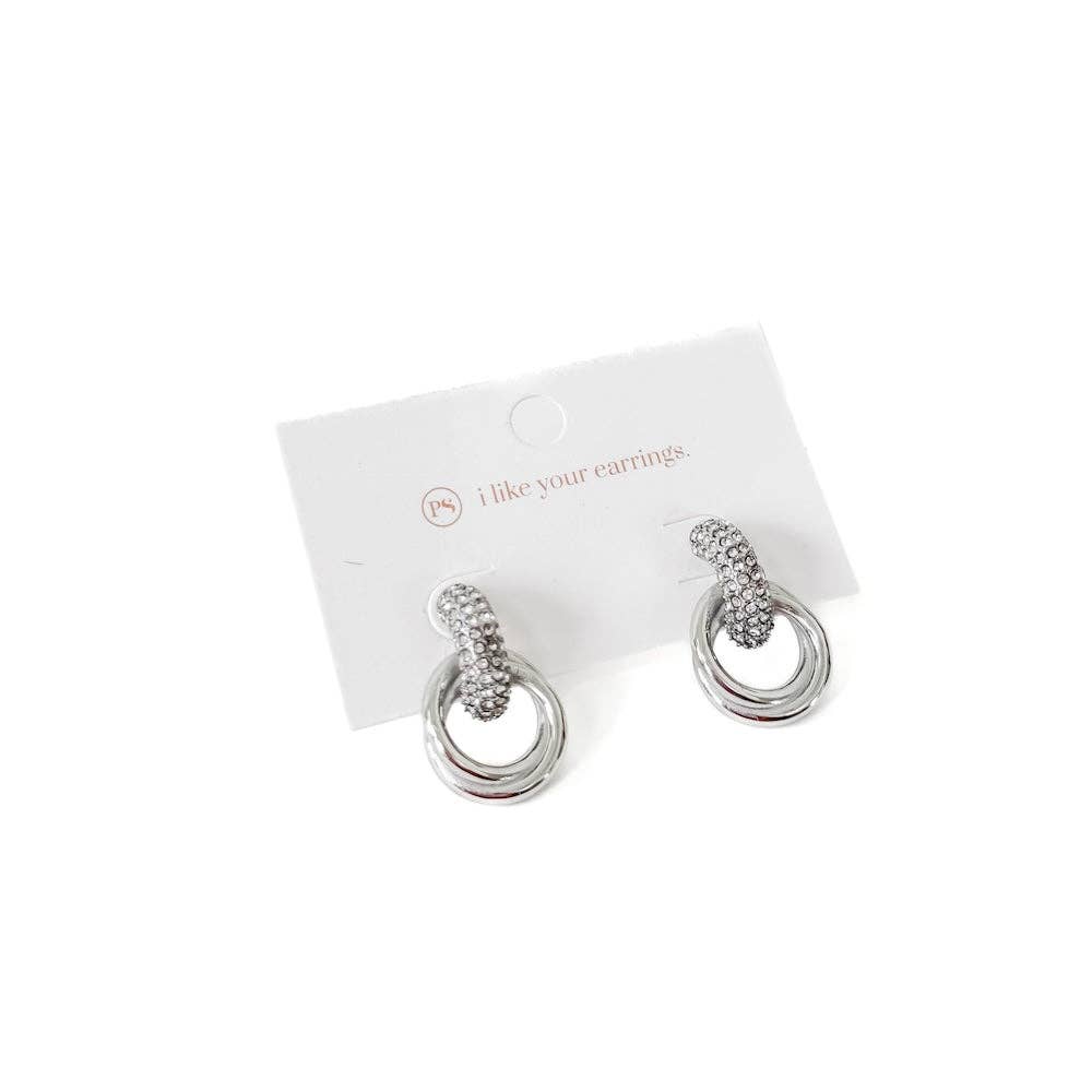 Double Hoop Diamond Earrings - Waterproof