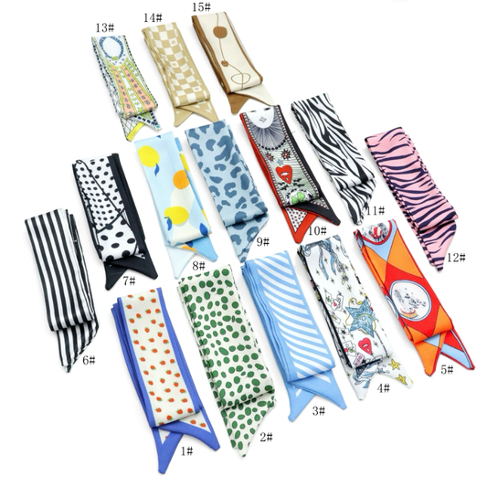 Asssorted Colors Narrow Scarf Necklace