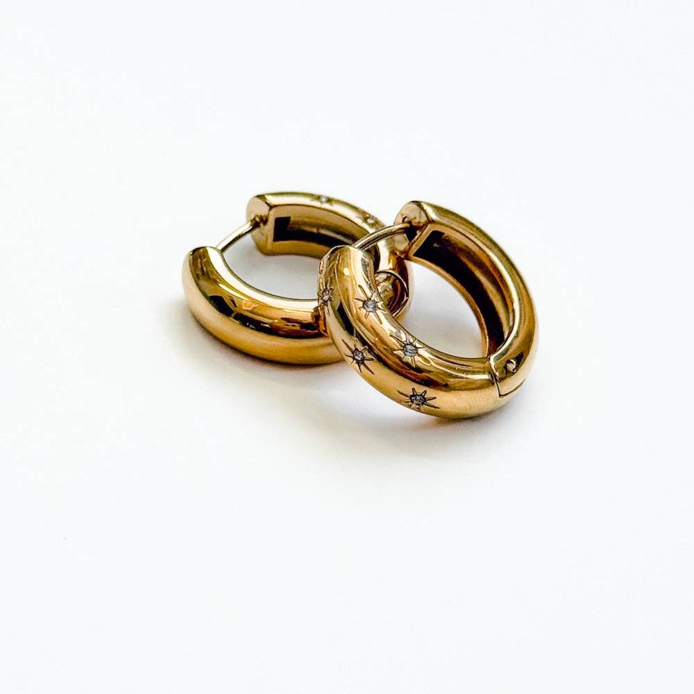 Pops of Sparkle Huggie Hoop - Waterproof