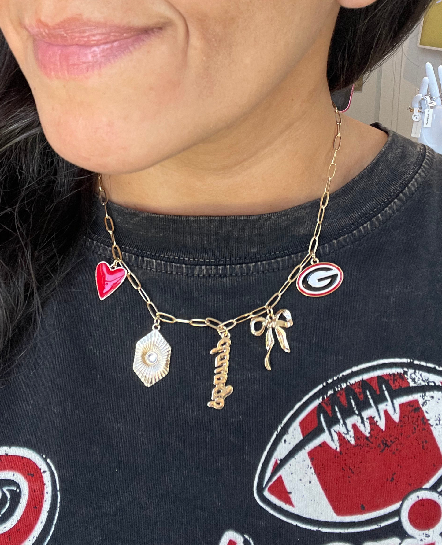 Georgia Bulldogs Paper Clip Charm Collector Necklace