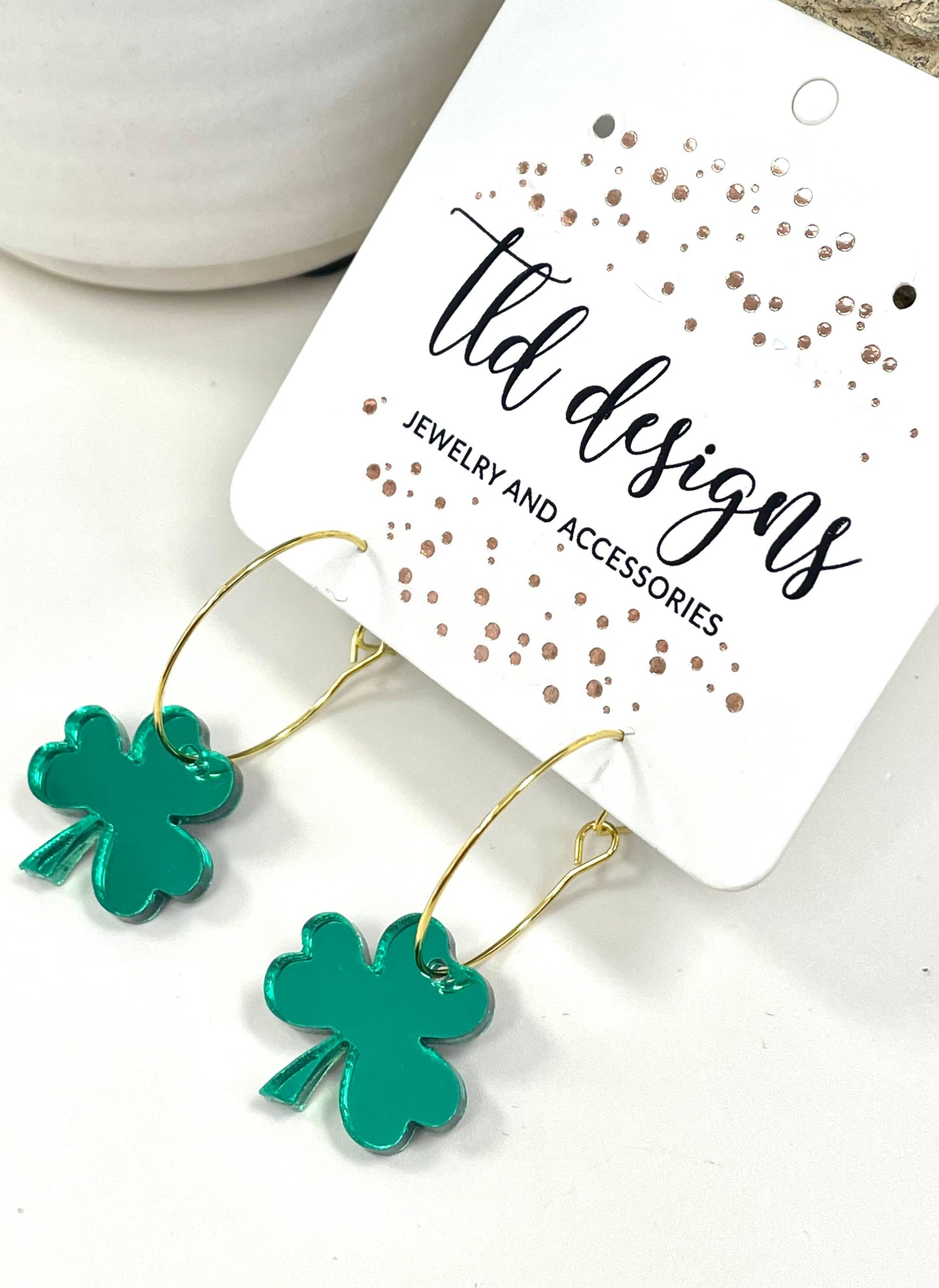 Shamrock Green Gold Hoops