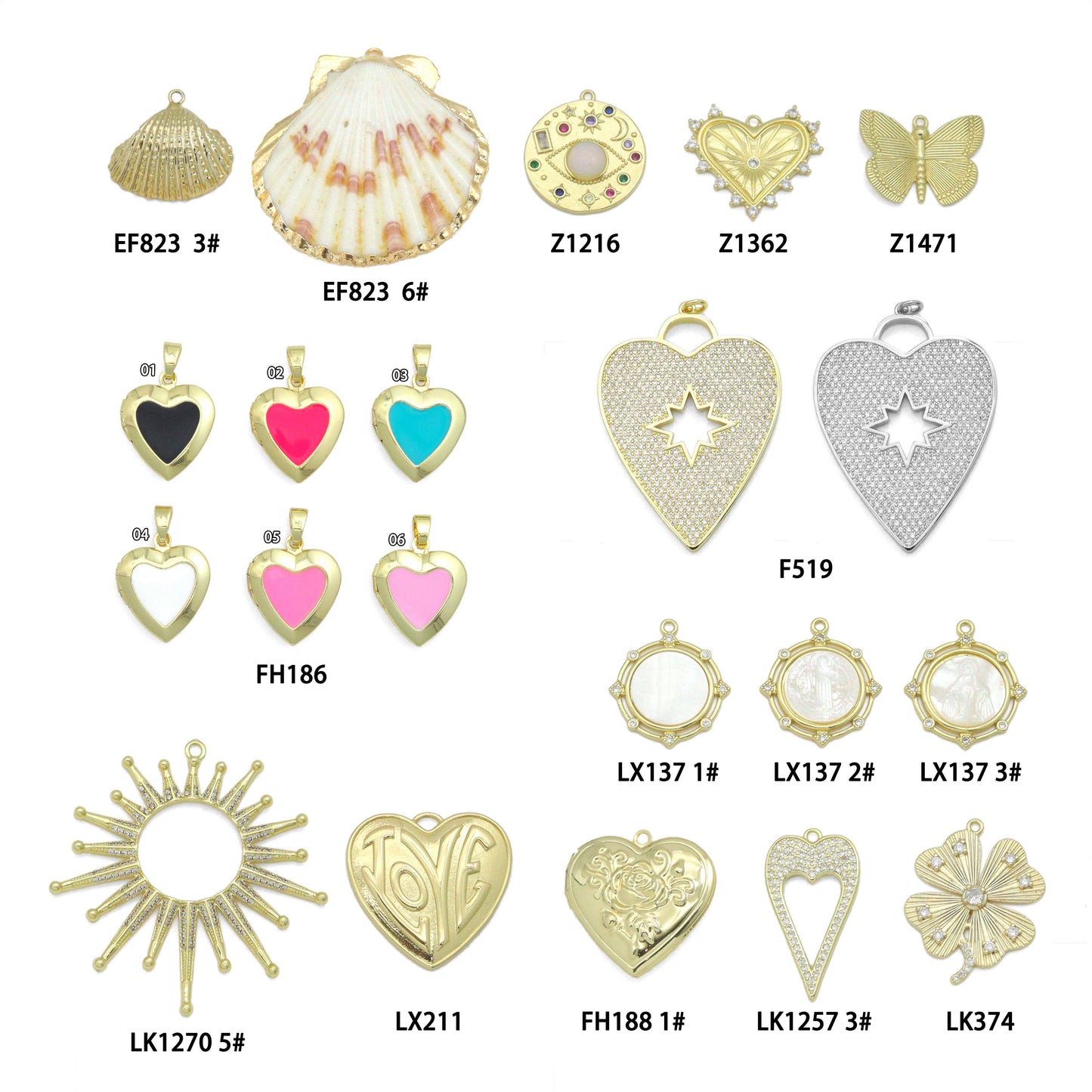 Mixed Detachable Center Pendant for Scarf & Charm Bar Necklace