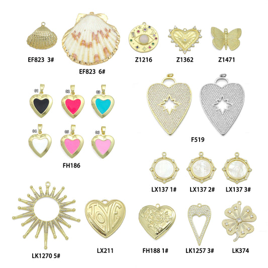 Mixed Detachable Center Pendant for Scarf & Charm Bar Necklace