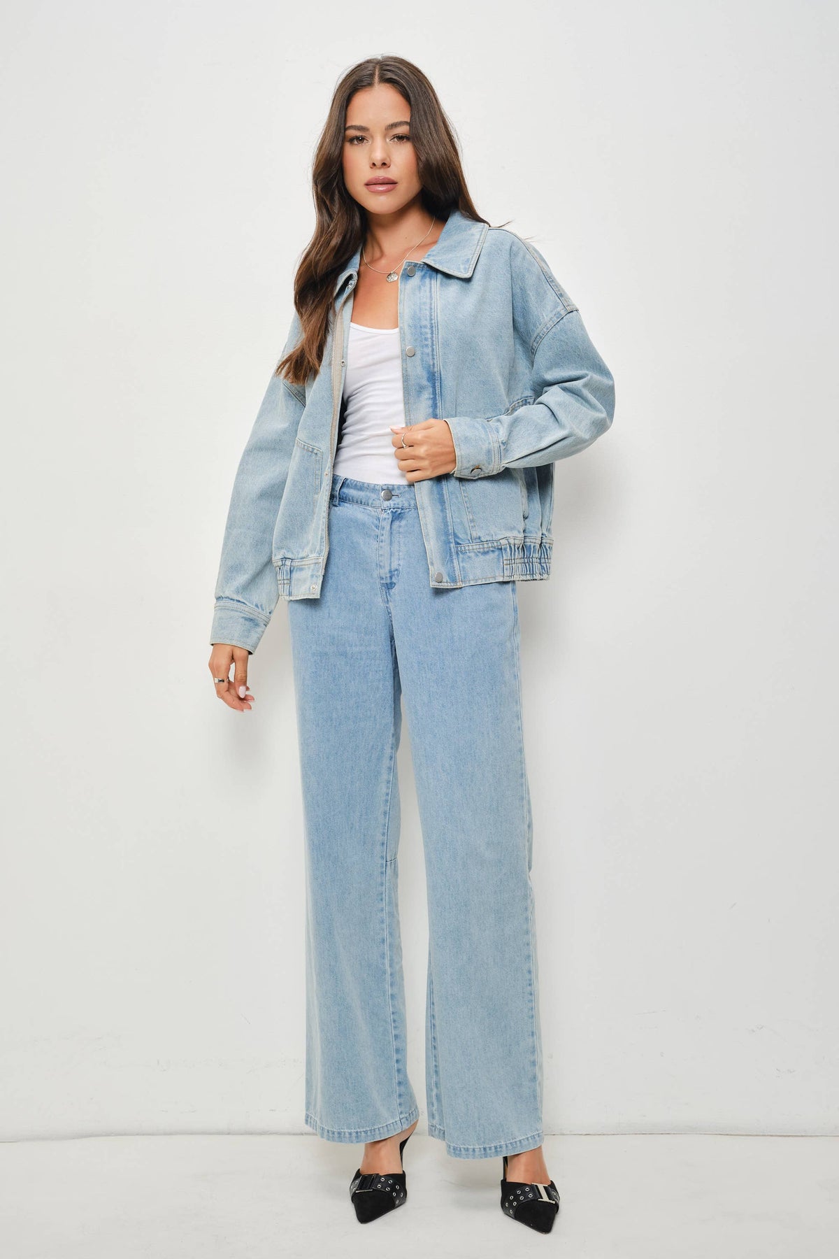 Glen Denim Bomber Jacket