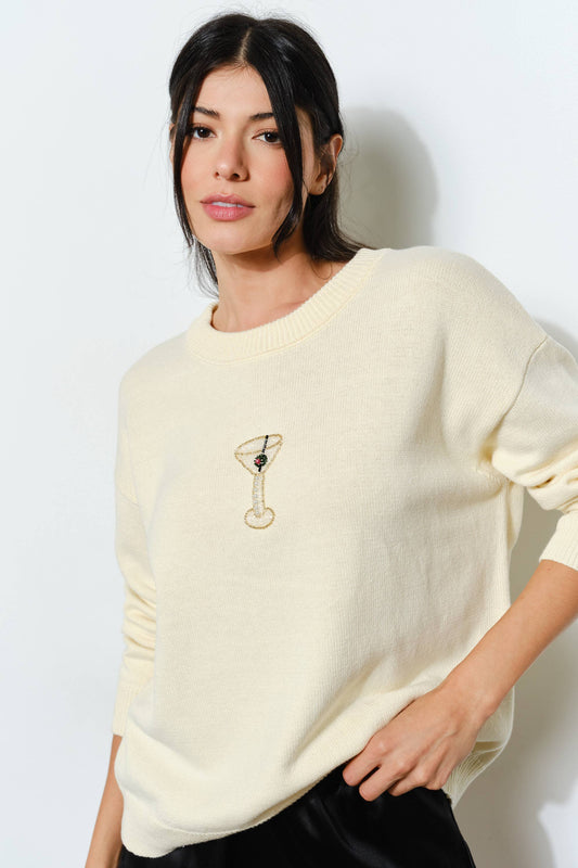 Sora Martini Bead Sweater- Trendy, Fun, Cozy