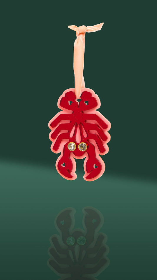 Ornament Lobster  Red + Pink