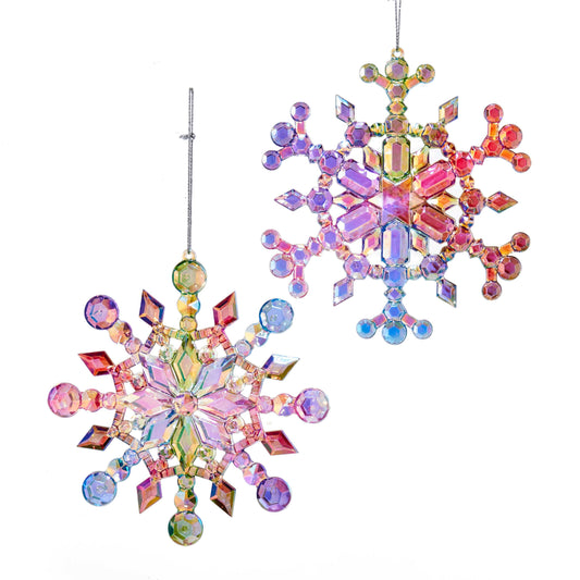 Multi Colored Plastic Snowflake Ornament