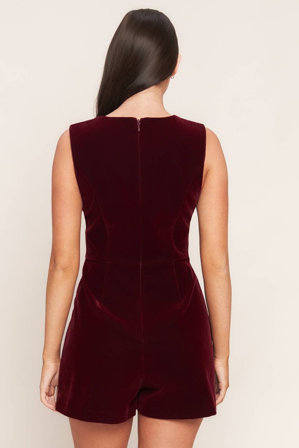 Burgundy Velvet Romper