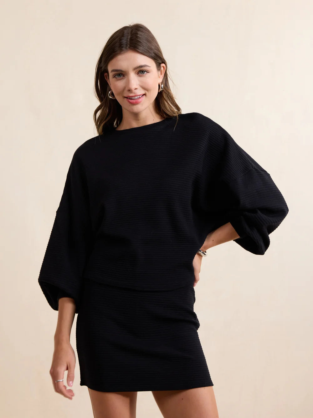 Crew Neck Dolman Sleeve Top