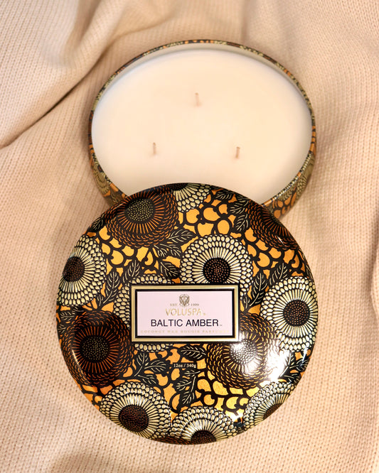 Baltic Amber 3 Wick Tin