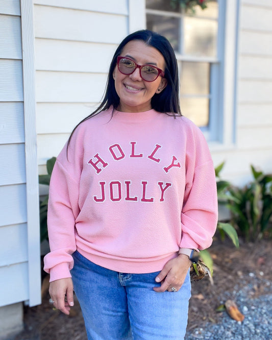 Holly Jolly Cloudy Knit Graphic Sweatshirt