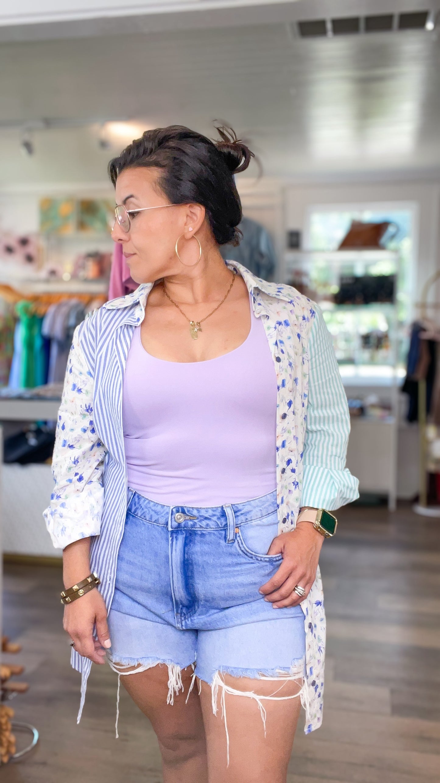 *FINAL SALE* Collared Mix & Match Shirt Dress