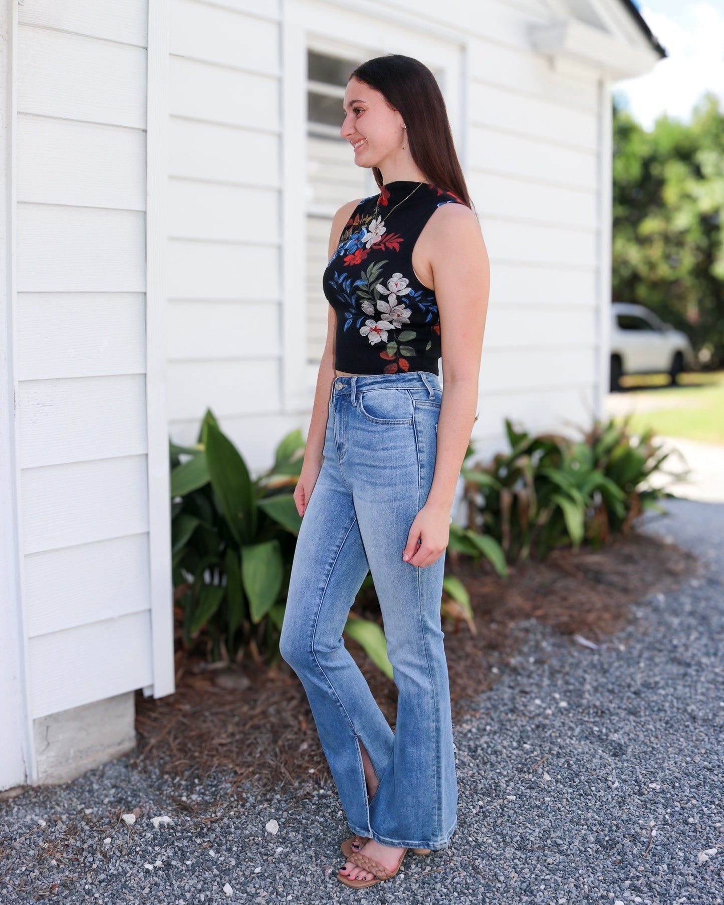 Four Seasons High-Neck Crop Top