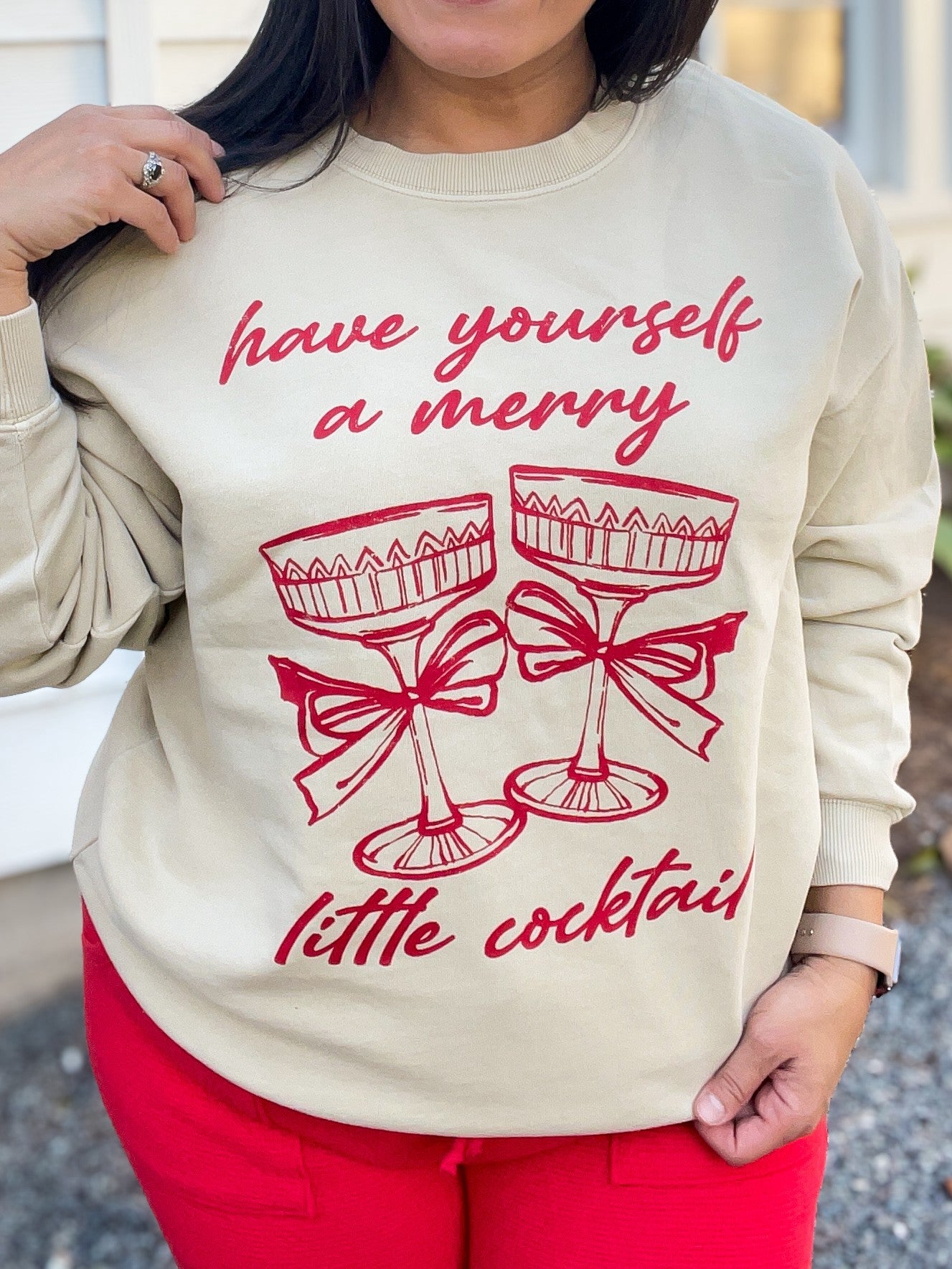 “Have Yourself A Merry Little Cocktail” Graphic Sweatshirt