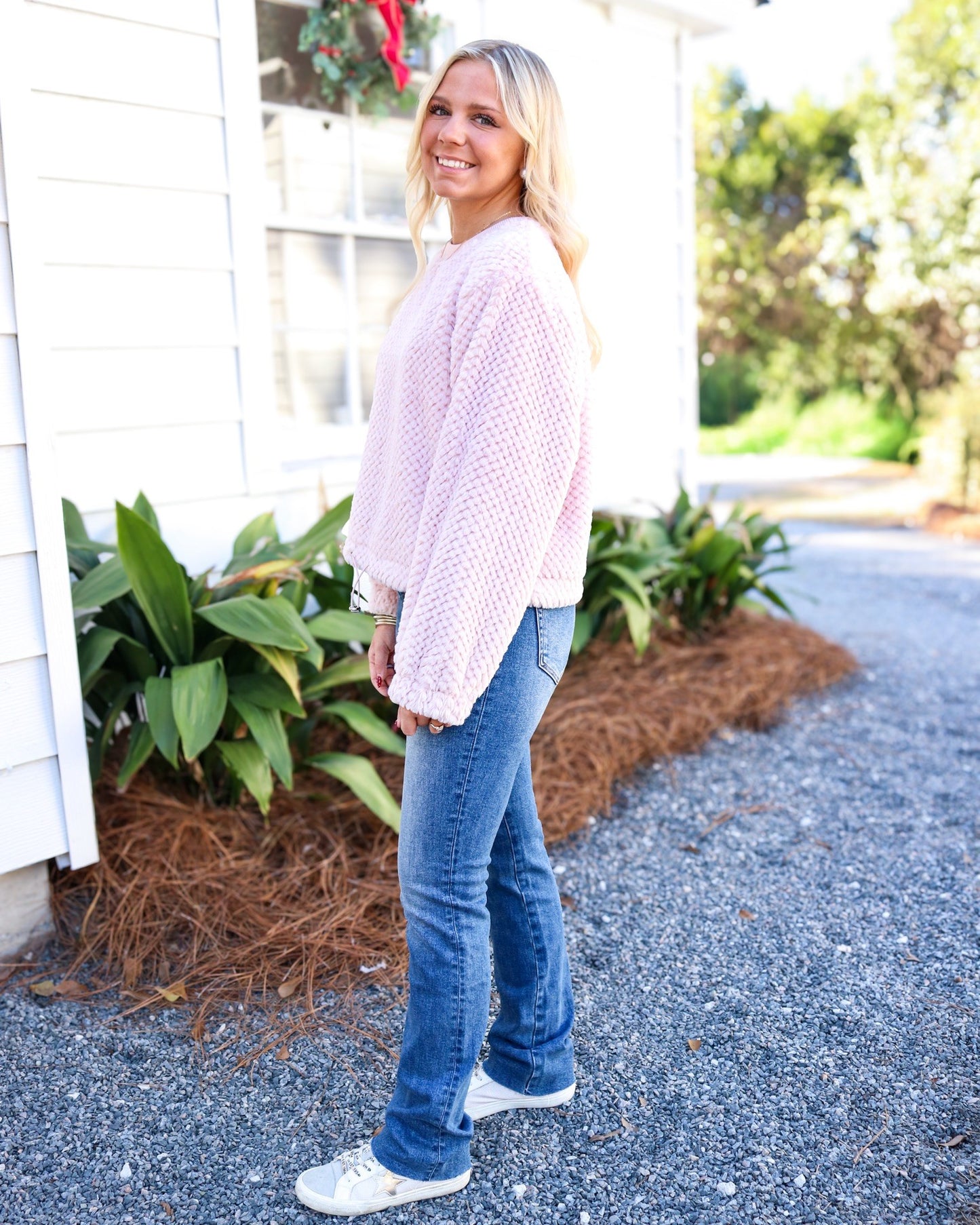 Shoulda Been Fuzzy Hem Knit Top