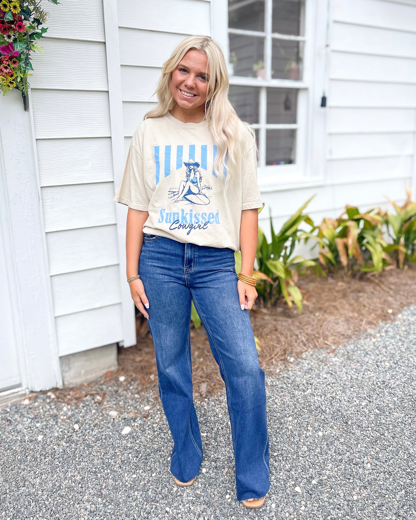 Sun Kissed Cowgirl Oversized Mineral Graphic Tee