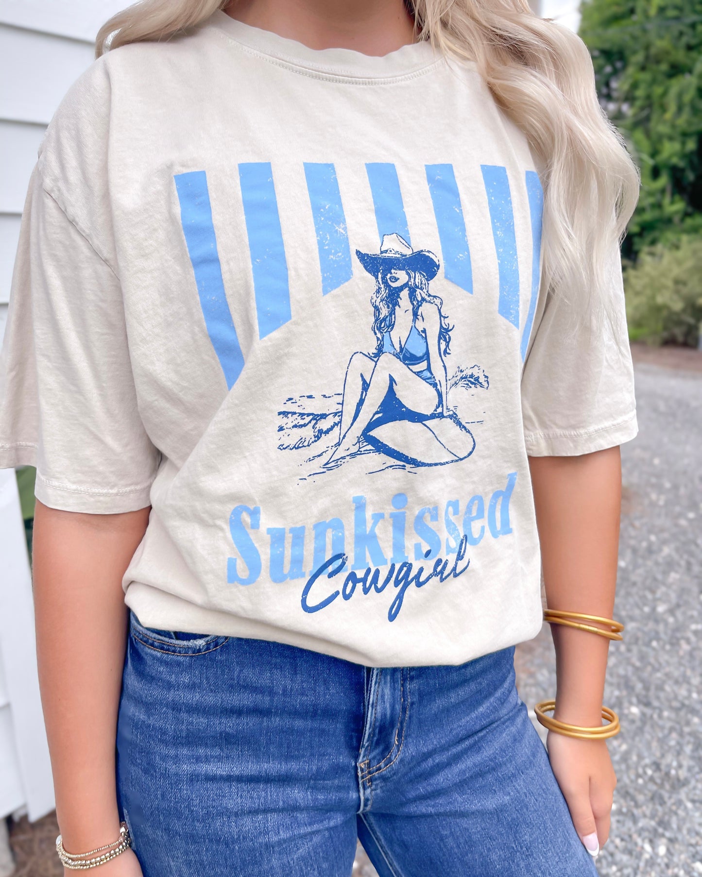 Sun Kissed Cowgirl Oversized Mineral Graphic Tee