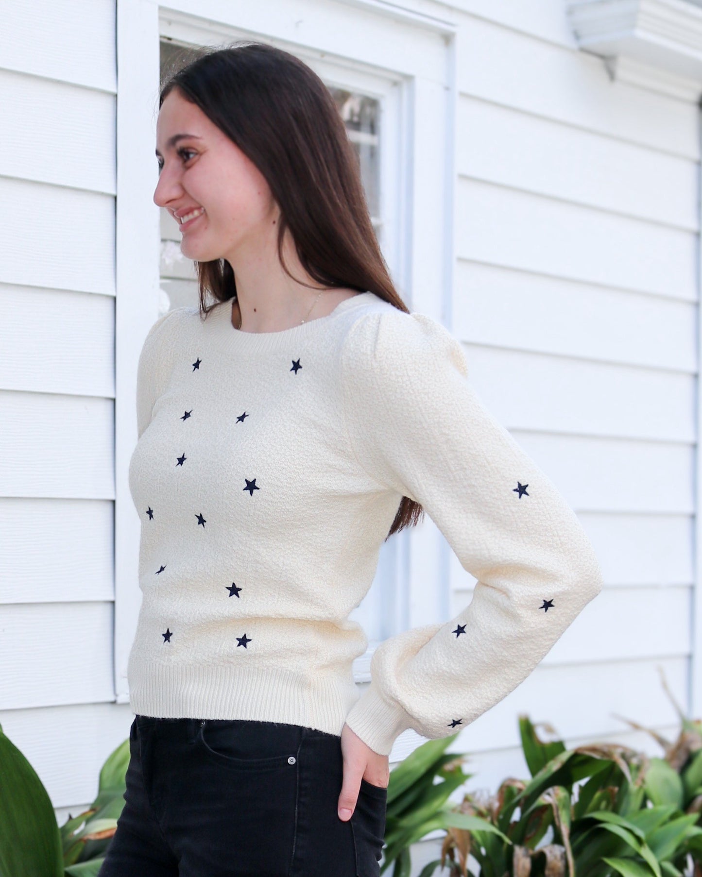 Twinkle Star Embroidered Sweater