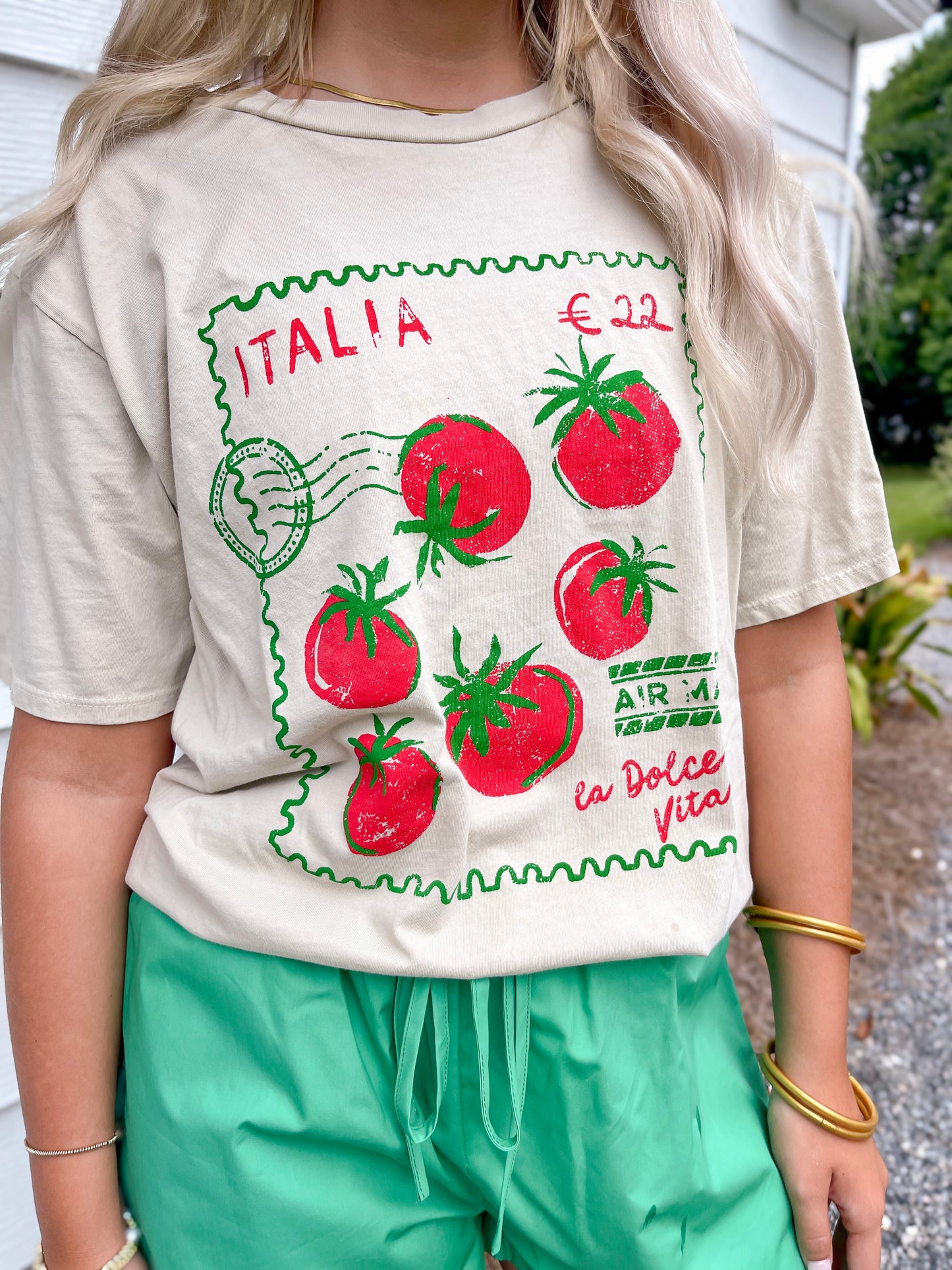 *FINAL SALE* Italia Air Mail Washed Graphic Tee