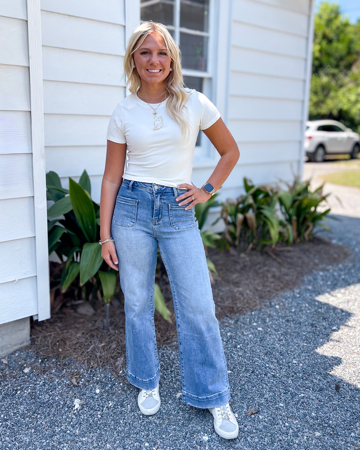 Sally Seashell Bead Tee - Playful, Fun, Casual