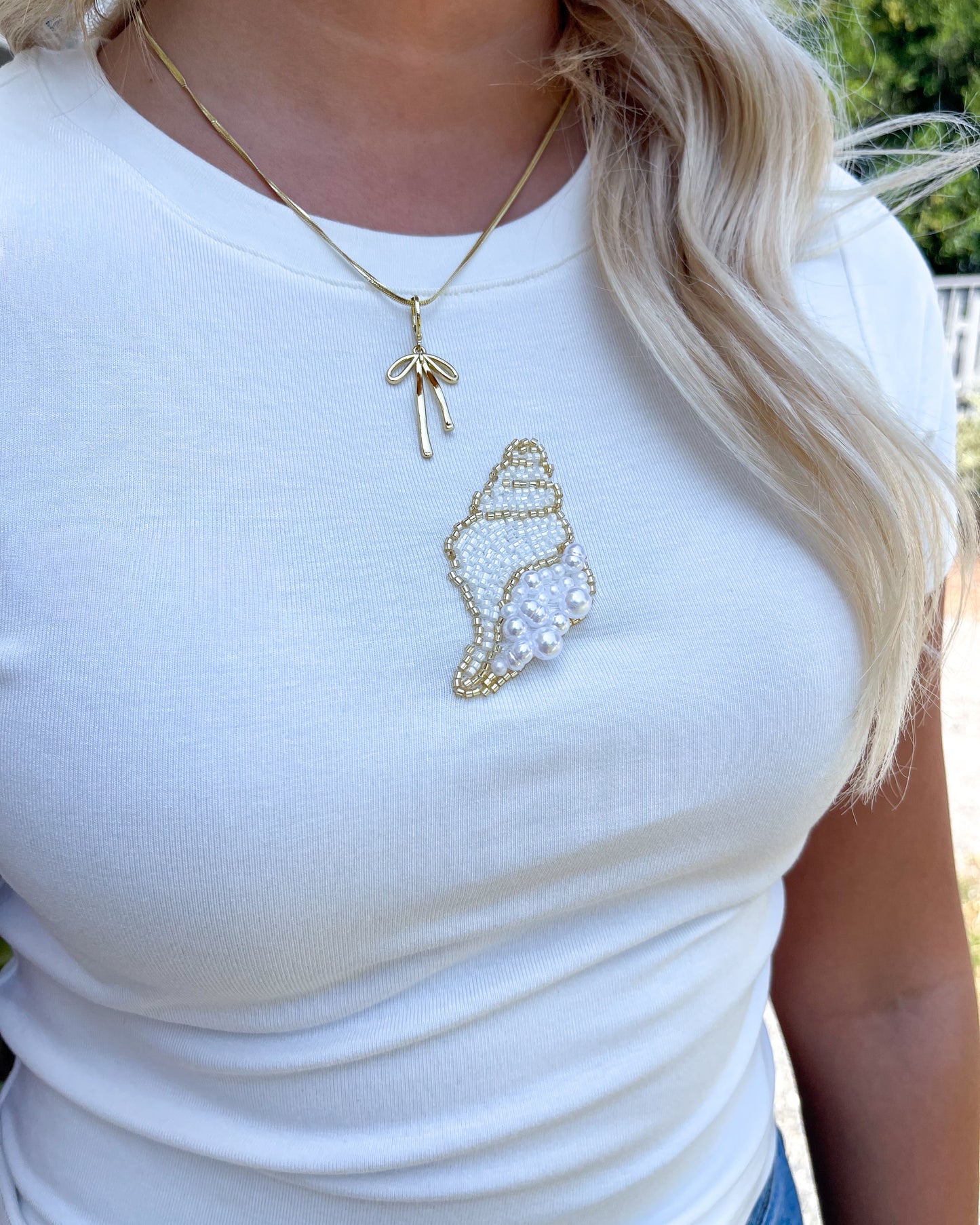 Sally Seashell Bead Tee - Playful, Fun, Casual