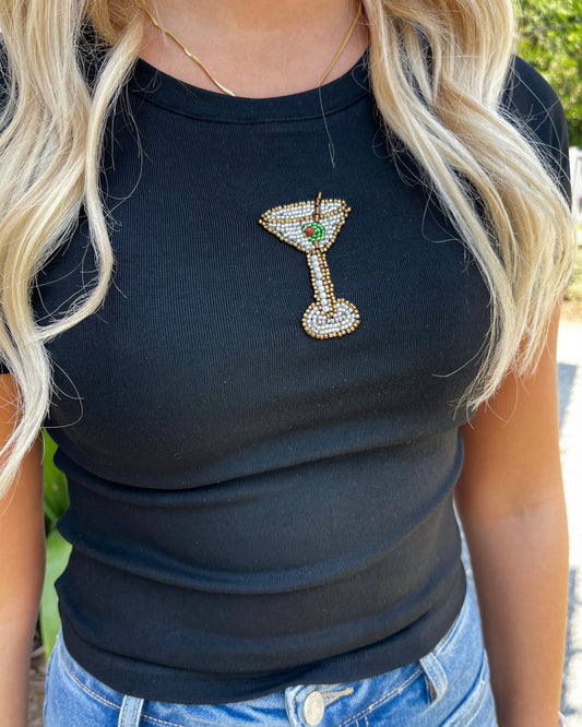 Gemma Martini Beaded Tee