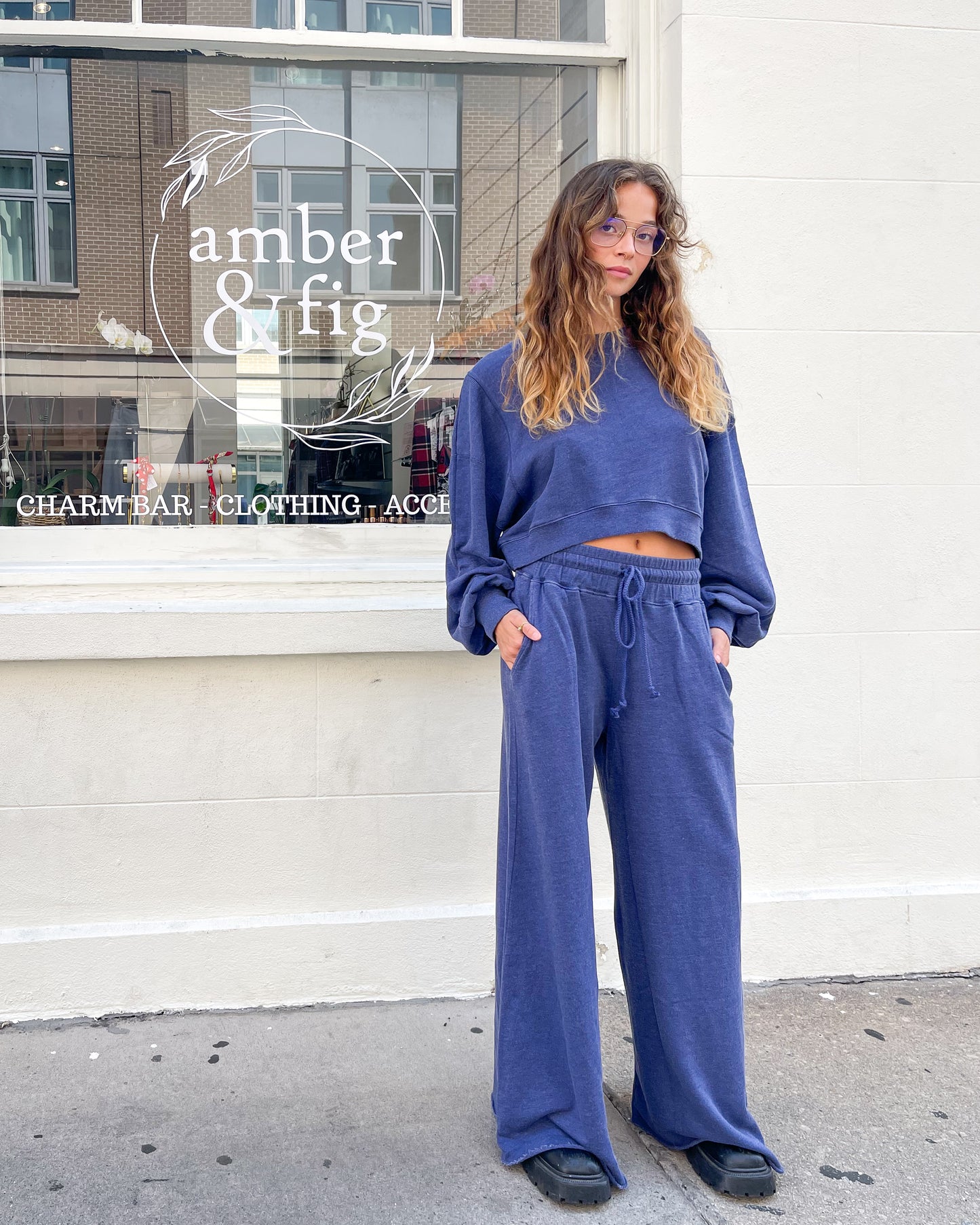 Ribbed Wide Leg Oversize Sweatpants