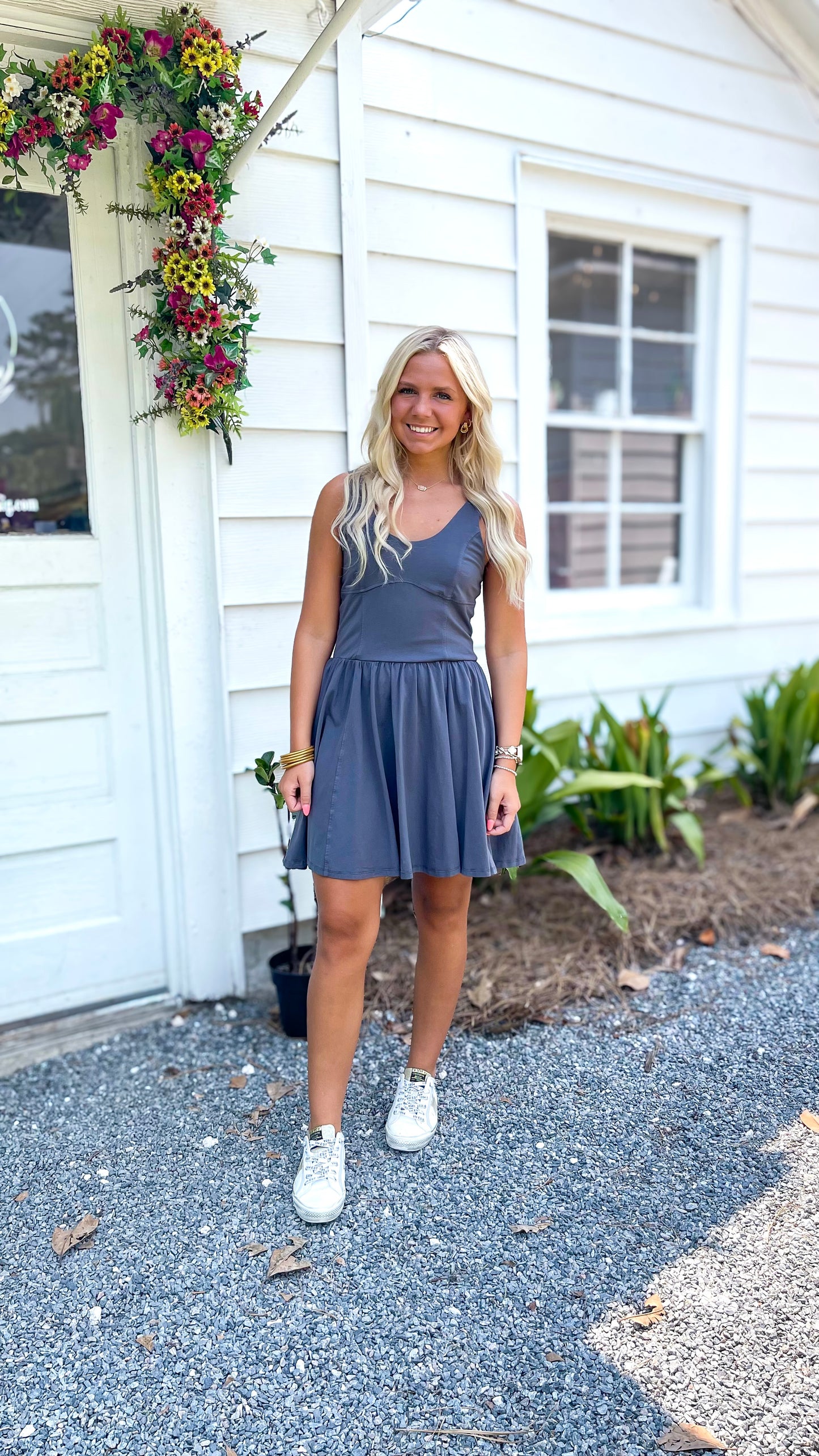Cotton Span Jersey Corset Summer Flare Dress