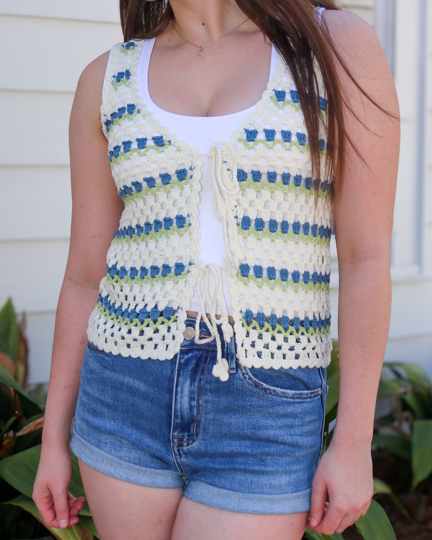 *FINAL SALE * Stairsteps Crochet Vest