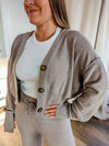 Brown soft knit button front cardigan 