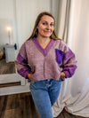 Lavender patchwork sweater
