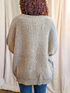 Ash grey button front knit cardigan