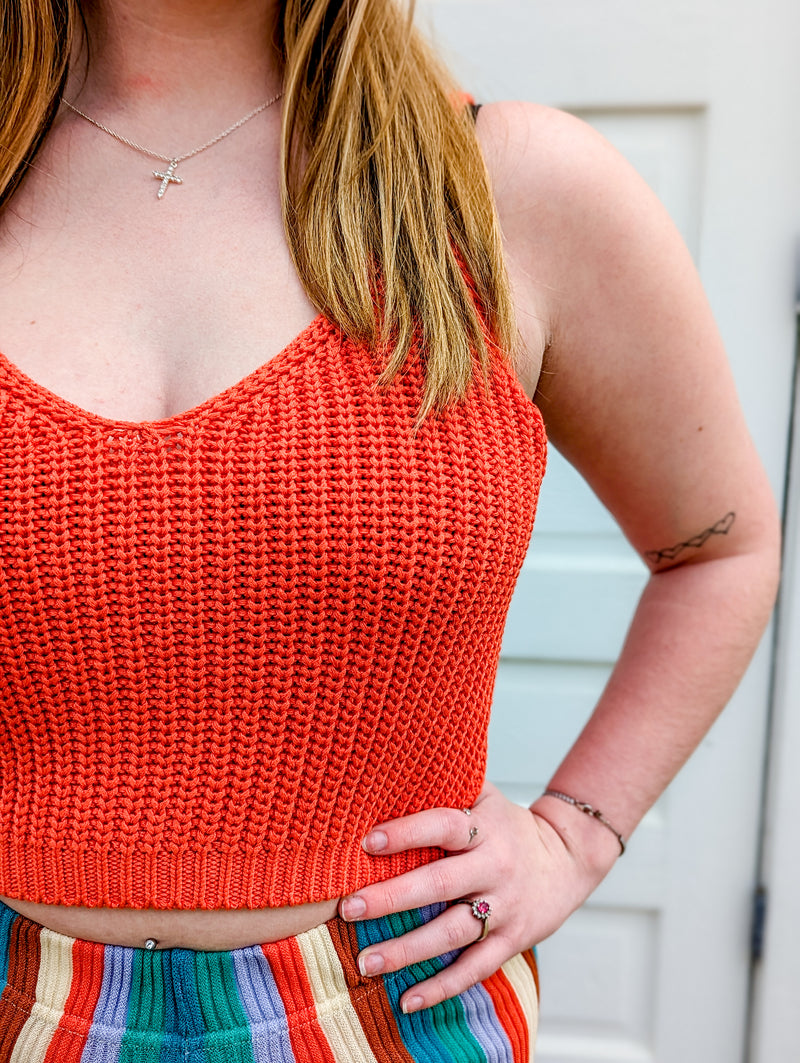 Coral Knit Cami Top