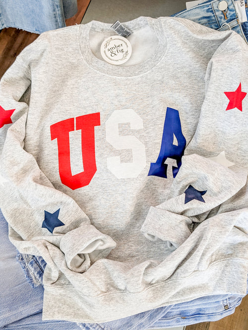 USA Star Crew Sweatshirt 
