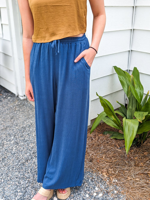 Sugarloaf 30% Linen Elastic Waist Pants